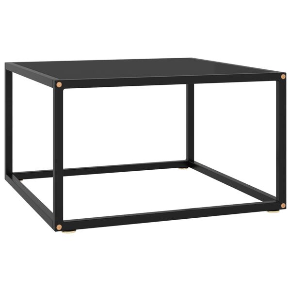 vidaXL Tavolino da Salotto Nero con Vetro Nero 60x60x35 cm