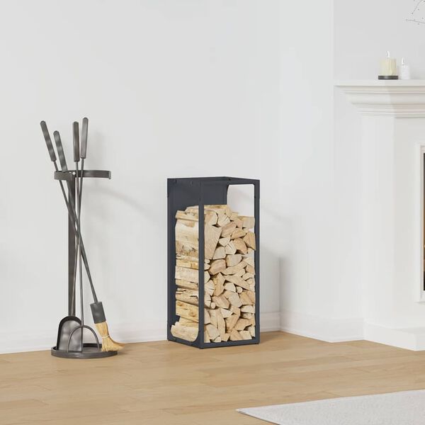 vidaXL Rastrelliera per Legna da Ardere Antracite 25x25x60 cm