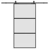 vidaXL Porta Scorrevole Ferramenta Nera 102,5x205 cm Vetro Temperato