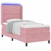 vidaXL Letto a molle con materasso con led Rosa 90 x 200 cm Velluto
