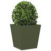 vidaXL Fioriere da Giardino 2 pz Verde Oliva 40x40x40 cm in Acciaio