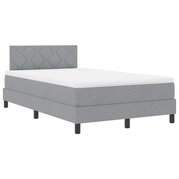 vidaXL Letto a molle con materasso Grigio chiaro 120 x 200 cm Tessuto