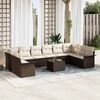 vidaXL Set Divano da Giardino con cuscino 11 pcs Marrone Poly Rattan