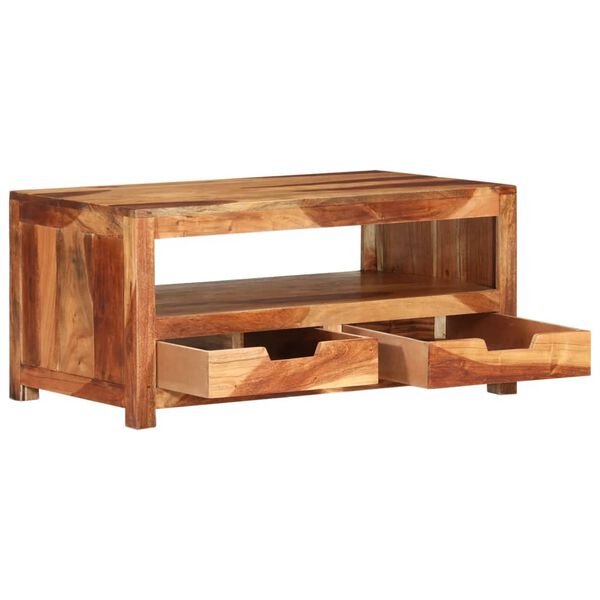 vidaXL Tavolino da Salotto 84x49x40 cm in Legno Massello di Acacia