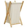 vidaXL Cesto per Biancheria Bianco Crema 41,5x36x63,5 cm in Bamb&ugrave;
