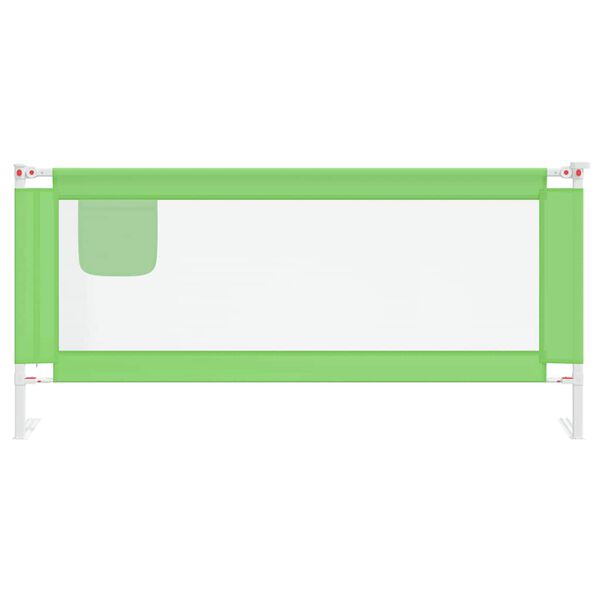 vidaXL Sponda Letto di Sicurezza per Bambini Verde 200x25cm in Tessuto