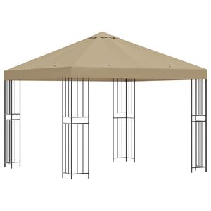 vidaXL Gazebo 3 x 3 m Beige Poliestere e Acciaio 190 gsm