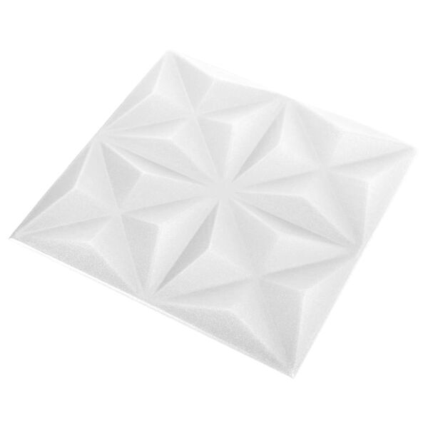 vidaXL Pannelli Murali 3D 24 pz 50x50 cm Bianchi Origami 6 m&sup2;