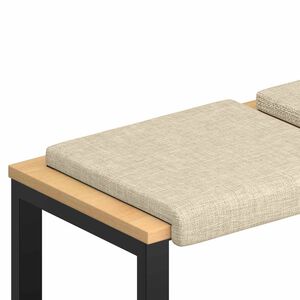 vidaXL Cuscino per panchina 4 pz Tessuto Crema Profondit&agrave; 35 cm
