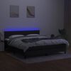 vidaXL Letto a Molle con Materasso e LED Nero 180x200cm in Tessuto