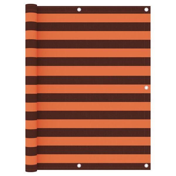 vidaXL Paravento Balcone Arancione e Marrone 120x400 cm Tessuto Oxford