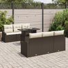 vidaXL Set Divano da Giardino con cuscino 7 pcs Marrone polyrattan