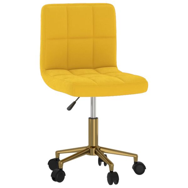 vidaXL Sedia da Pranzo Girevole Gialla in Velluto