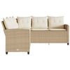 vidaXL Divano a Forma di L con Cuscini in Polyrattan Beige