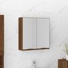 vidaXL Armadietto a Specchio da Bagno Rovere Marrone 64x20x67 cm