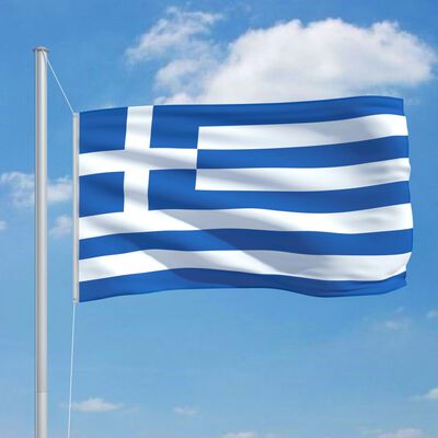 vidaXL Bandiera della Grecia con Pennone in Alluminio 6,2 m
