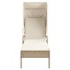 vidaXL Lettino Prendisole con Baldacchino Beige in Polyrattan