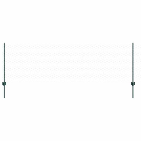 vidaXL Recinzione con Posto Verde 0,8 x 10 m Acciaio e PVC