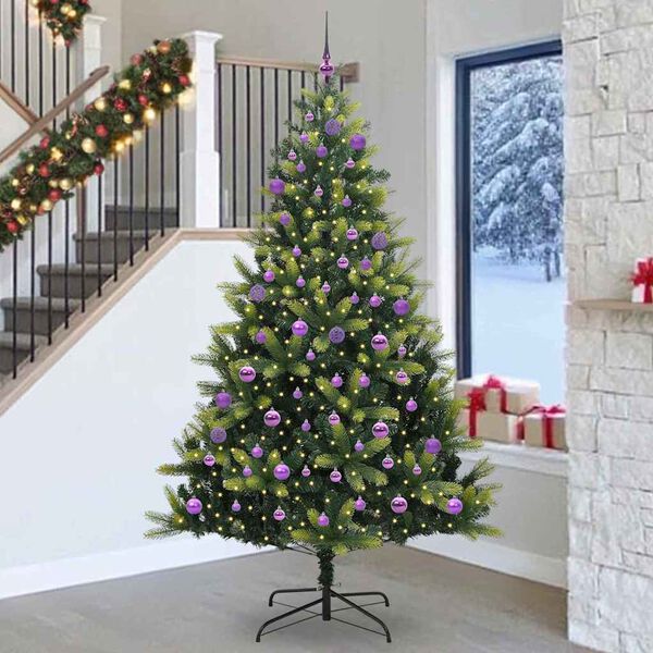 vidaXL Albero di Natale Artificiale a Cerniera con 300 LED 240 cm