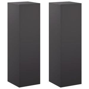 vidaXL Supporto per piante 2 pcs Nero 30 x 30 x 100 cm Acciaio