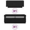 vidaXL Set mobile TV 2 pcs Nero 200 x 35 x 40 cm Legno multistrato