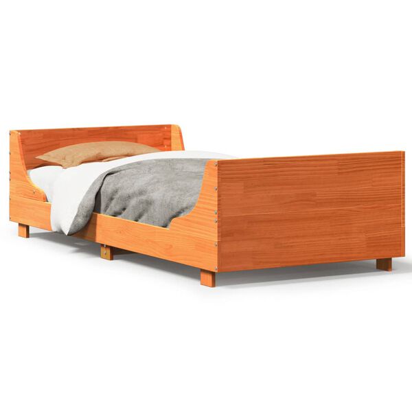 vidaXL Letto senza Materasso Marrone Cera 100x200 cm in Legno di Pino