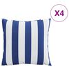 vidaXL Cuscini Decorativi 4pz Strisce Blu e Bianco 60x60 cm Tessuto