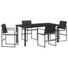 vidaXL Set da Pranzo per Giardino 5 pz Nero e Crema polyrattan