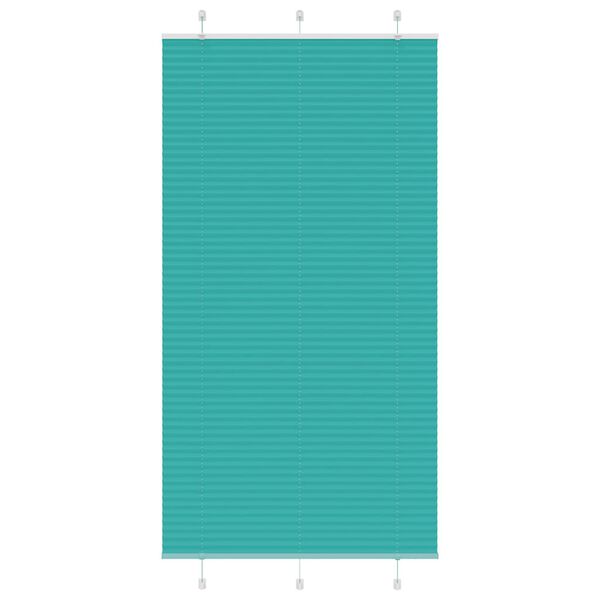 vidaXL Tenda Plissettata Verde petrolio 100x200 cm Larghezza Tessuto