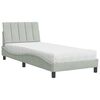vidaXL Letto con Materasso Hanko Grigio Chiaro 80x200 cm in Velluto