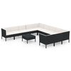 vidaXL Set Divani da Giardino 12 pz con Cuscini in Polyrattan Nero