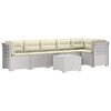 vidaXL Divano da Giardino 6 Posti con Cuscini Aspetto Rattan PP Bianco