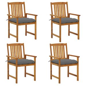 vidaXL Sedie da Giardino con Cuscini 4 pz in Massello di Acacia