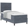 vidaXL Letto a molle con testiera Grigio scuro 90 x 190 cm Velluto