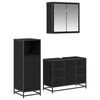 vidaXL Set di mobili per il bagno 3 pz Rovere Nero 80 x 33 x 60 cm