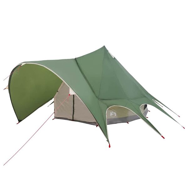vidaXL Tenda Teepee con tetto Verde e Grigio 600 x 600 x 347 cm