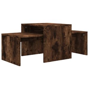 vidaXL Set Tavolini Salotto Rovere Fumo 100x48x40 cm Legno Multistrato