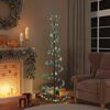vidaXL Albero di Natale a LED con Palline 120 LED Bianco Caldo 180 cm