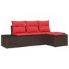vidaXL Set di divani con cuscino 4 pcs Marrone Rattan in Polipropilene