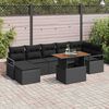 vidaXL Set Divano da Giardino con archiviazione 8 pcs Nero Poly Rattan