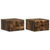 vidaXL Mobiletto da notte a muro 2 pcs Rovere Fumo 34,5 x 33 x 20 cm