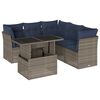 vidaXL Set Divani da Giardino 6 pz con Cuscini Grigio in Polyrattan
