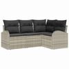 vidaXL Set Divano da Giardino 4 pz Grigio chiaro polyrattan