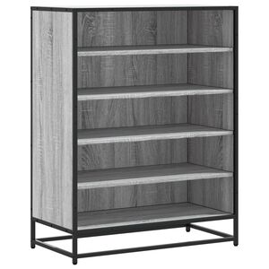 vidaXL Scarpiera Grigio Sonoma 75x38x97,5 cm Legno Multistrato Metallo