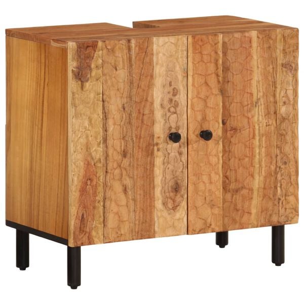 vidaXL Mobile Lavabo da Bagno 62x33x58cm in Legno Massello di Acacia