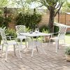 vidaXL Tavolo da Giardino Bianco 80x80x75 cm in Alluminio Pressofuso