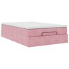vidaXL Struttura Letto Pouf con Materasso Rosa 120x200 cm Velluto