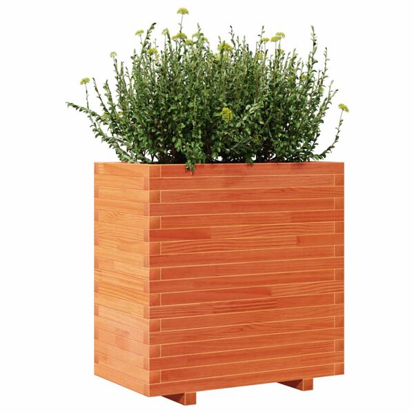 vidaXL Fioriera Giardino Marrone Cera 70x40x72 cm Legno Massello Pino