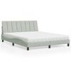 vidaXL Letto con Materasso Hanko Grigio Chiaro 160x200 cm in Velluto