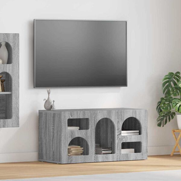 vidaXL Mobile TV Grigio Sonoma 80 x 35 x 40 cm Legno multistrato